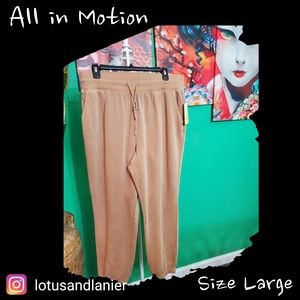 All in Motion Brown High Rise Jogger Sz Large NWT